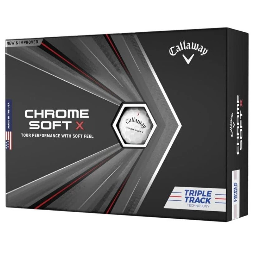 Callaway Chrome X Soft Triple Track Golf Balls | White 1 Callaway Chrome X Soft Triple Track Golf Balls | White