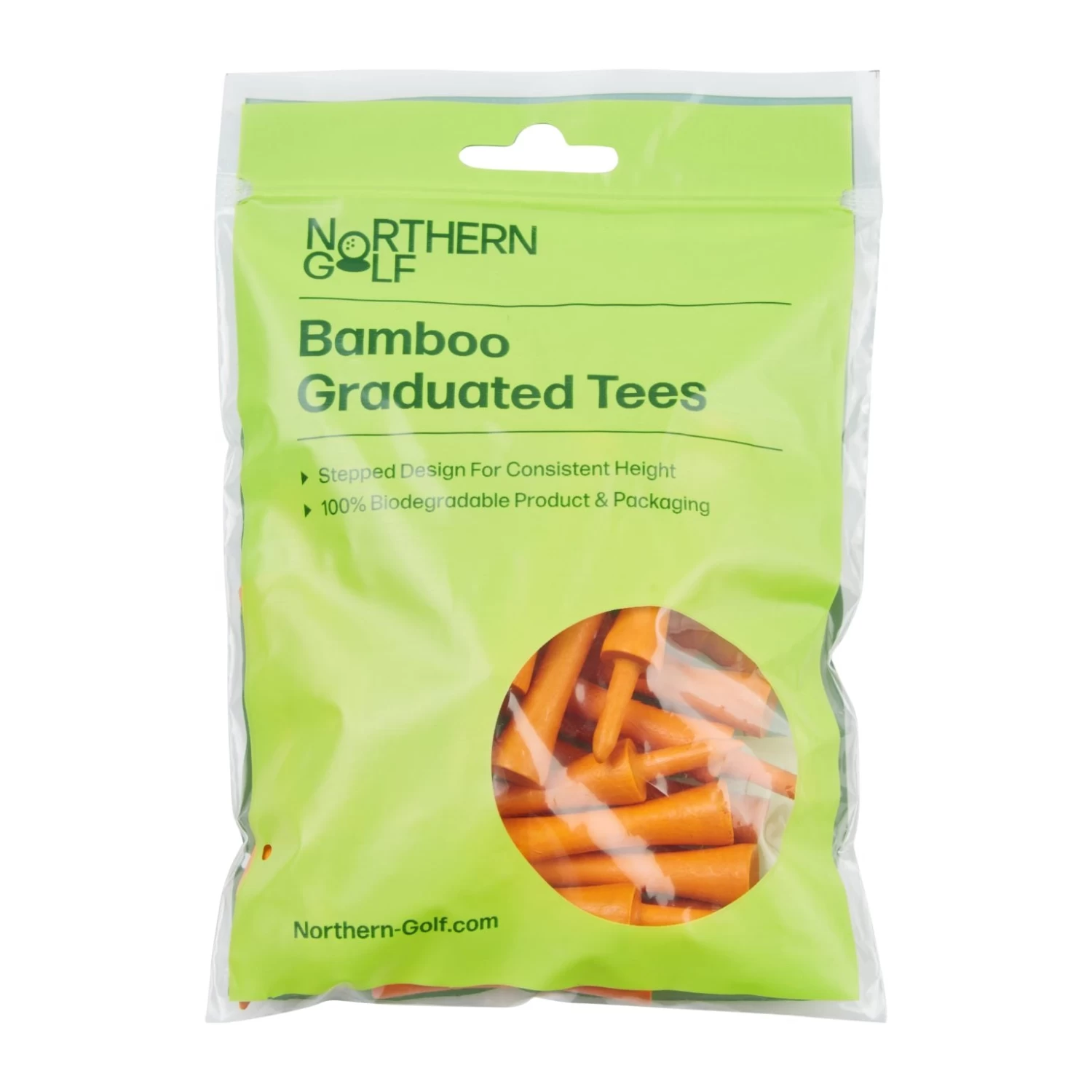 Northern Golf Orange Bamboo Graduated Tees 1 Northern Golf Orange Bamboo Graduated Tees