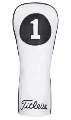 Titleist White & Black Leather Headcovers TA20TASCWB -Golf Gear Sales Titleist White Black Leather Headcovers TA20TASCWB 97